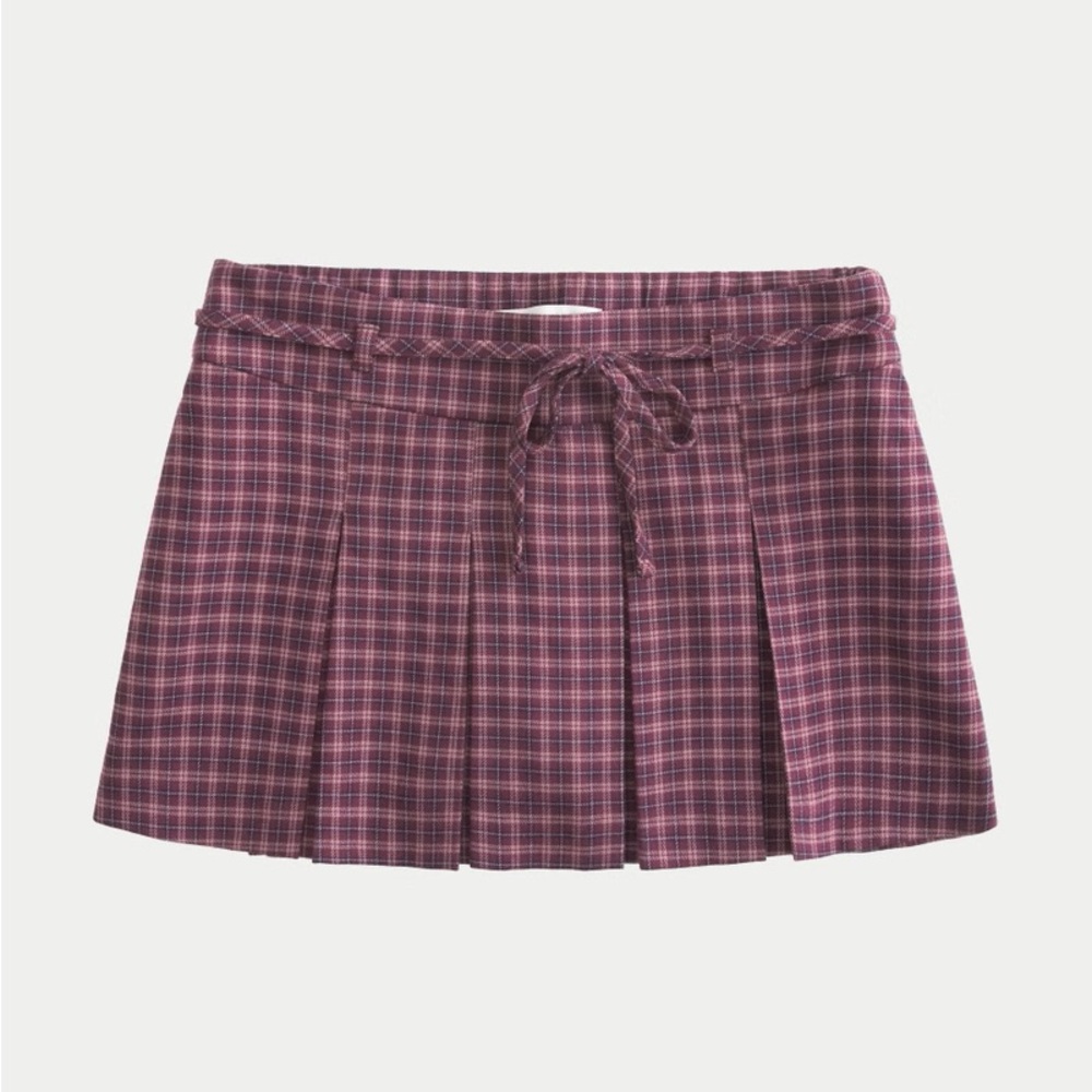 Gilly Hicks Checkered Mini Skirt in Purple